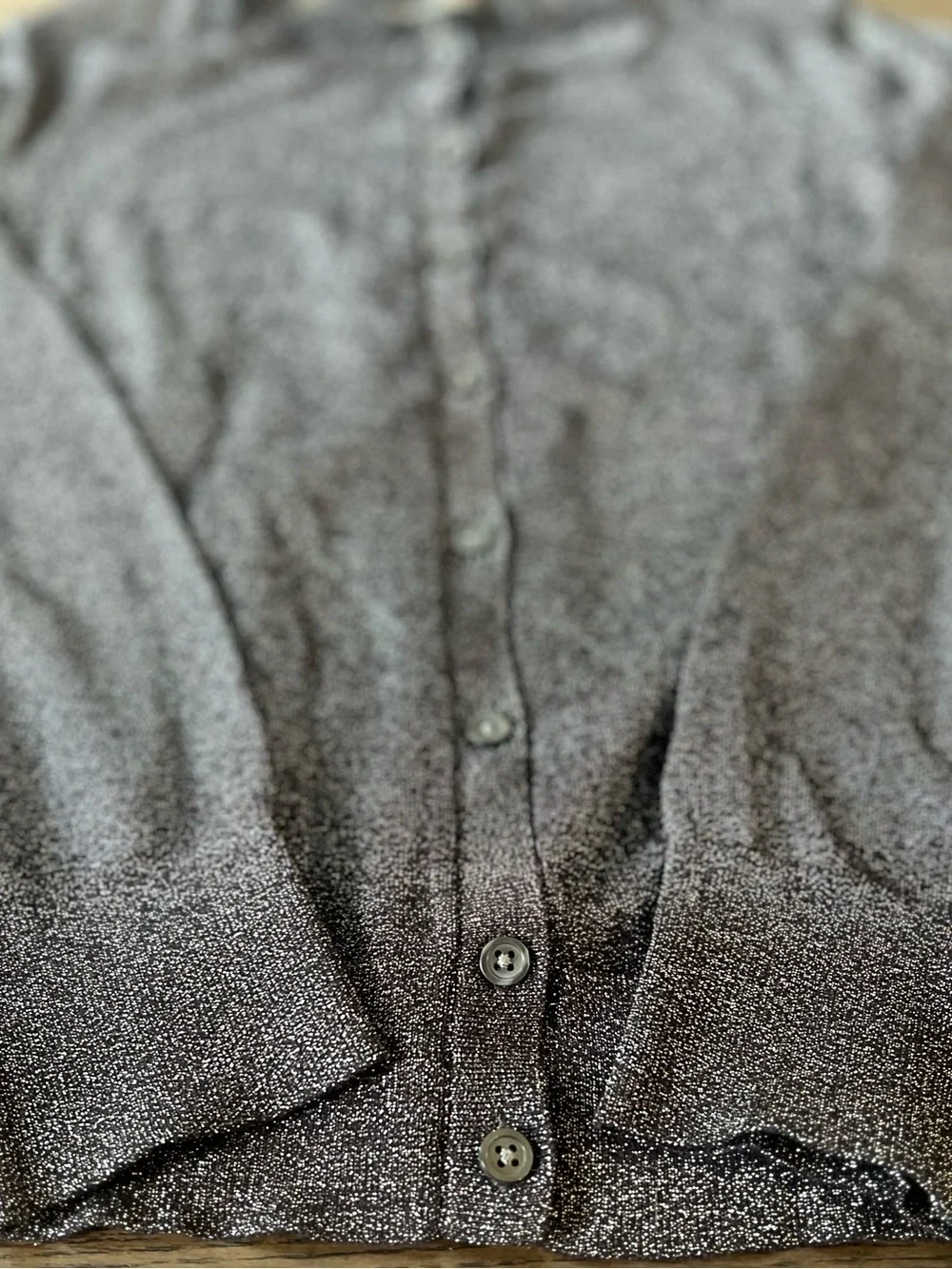 Banana Republic Black Shimmer Cardigan Crew Neck Button Front EUC - Picture 5 of 9